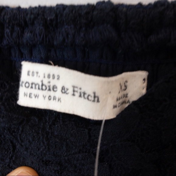 A&F A-Line Lace Mini Dress Navy G - Picture 6 of 8